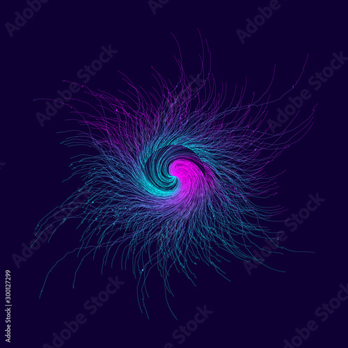 Dynamic abstract liquid flow lines background. Futuristic linear background. Eps10 Vector background. Yin and Yang symbol.