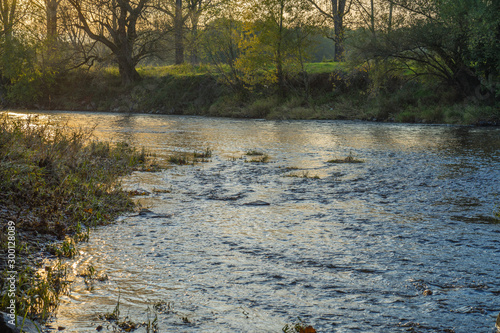 The bank of the river Sieg in the evening.