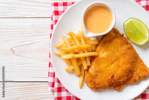 fried fish and chips photo