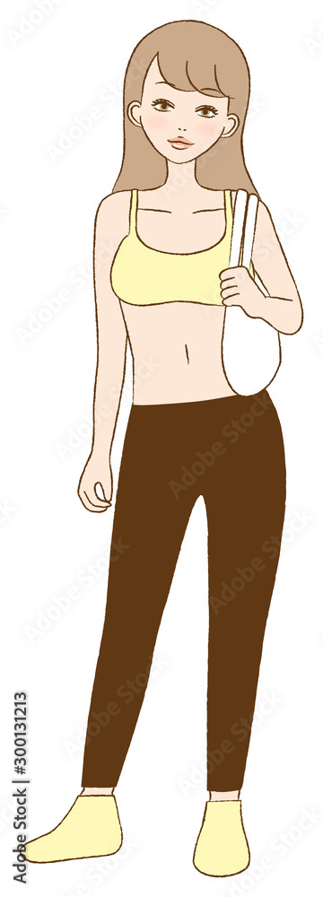 Illustration of a woman exercising in the gym Illustration of a woman exercising in the gym