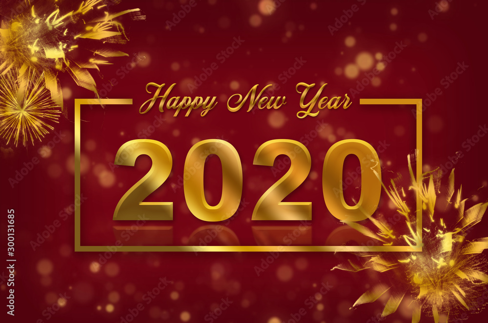 Happy New Year card with greetings, background