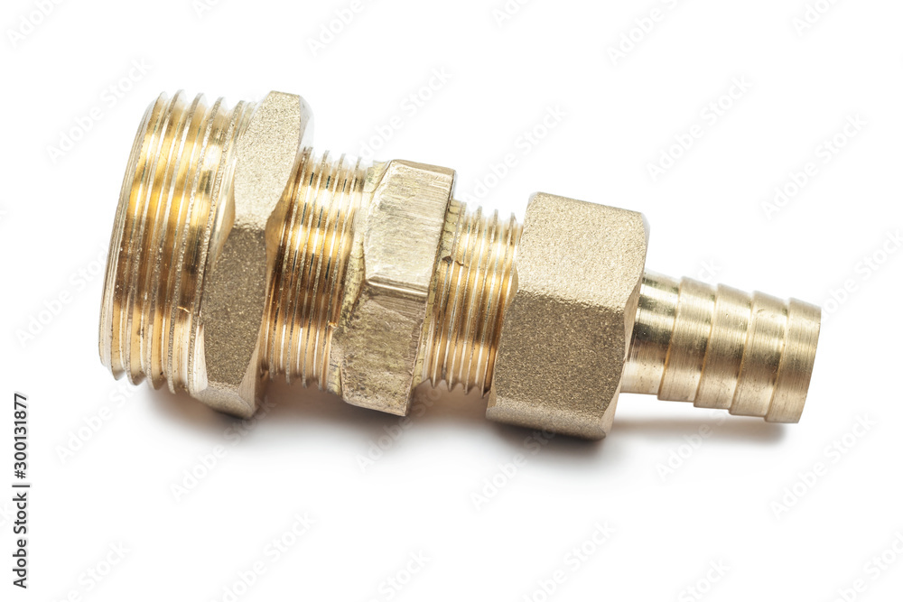 big brass plumber fixture pipe fitting isolated on white big brass plumber fixture pipe fitting isolated on white