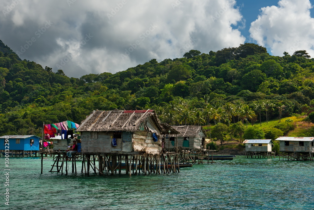 Malaysia. A Gypsy fishing village on one of the many islets on the East coast of Borneo. Malaysia. A Gypsy fishing village on one of the many islets on the East coast of Borneo.