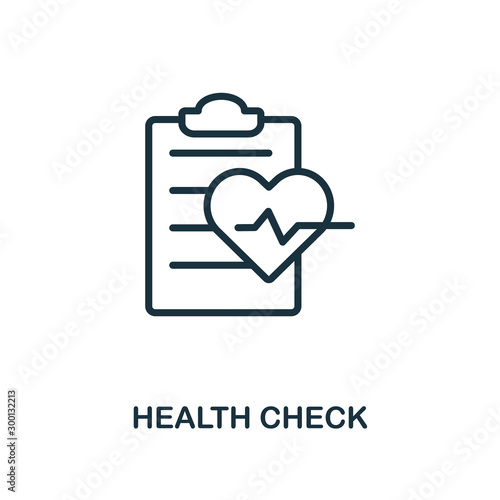 Health Check icon outline style. Thin line creative Health Check icon for logo, graphic design and more