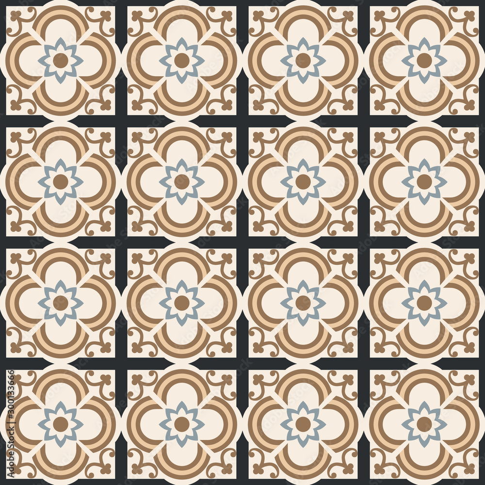 Beautiful floral seamless mosaic pattern Beautiful floral seamless mosaic pattern
