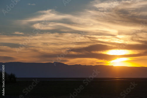 Sunset at Lake Manyara  Tanzania landscape  Africa
