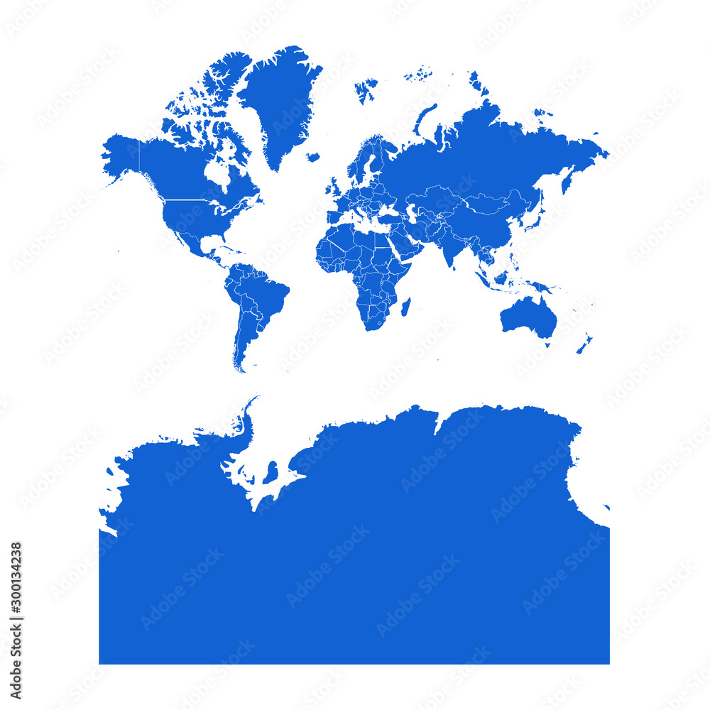 Obraz premium on the world map the country is with Antarctica