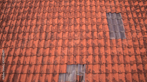 Old house tile roof pattern, beautiful background texture