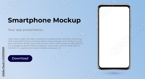 realistic smartphone template mockup for user experience presentation. Stylish concept design for websites, applications and landing pages.