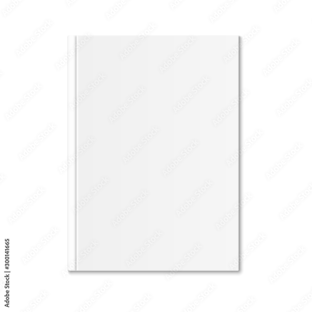 Realistic blank white book cover with shadow. 3d vertical notebook mock up isolated on white background. Realistic blank white book cover with shadow. 3d vertical notebook mock up isolated on white background.