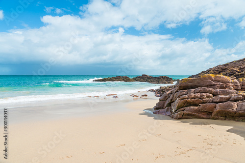 The coast and beach of Erquy, France, Brittany