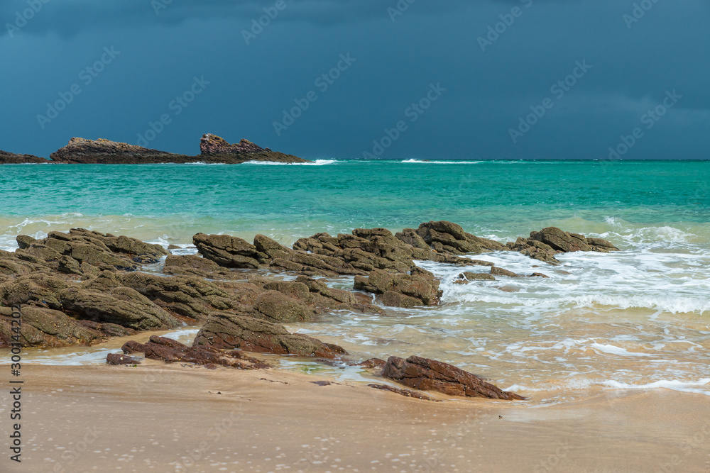 The coast and beach of Erquy, France, Brittany