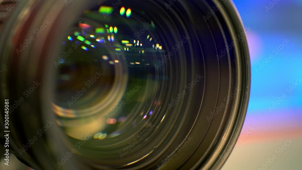Zoomingout process of a camcorder's internal lens in a close up Stock ビデオ Adobe Stock