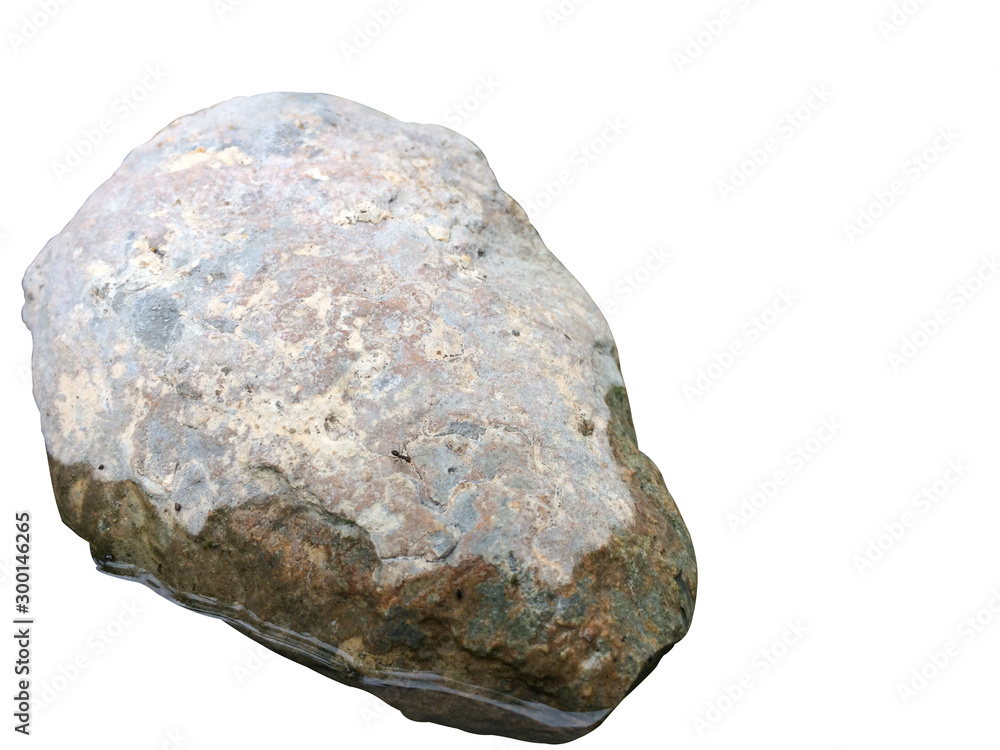 Large black gray stone on a white background Large black gray stone on a white background