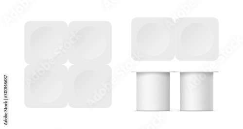Mockup of plastic yogurt container with lid