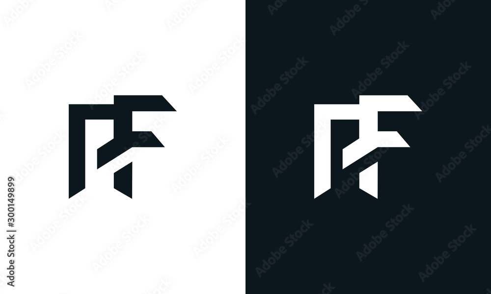 Minimalist abstract letter PF logo. This logo icon incorporate with two ...