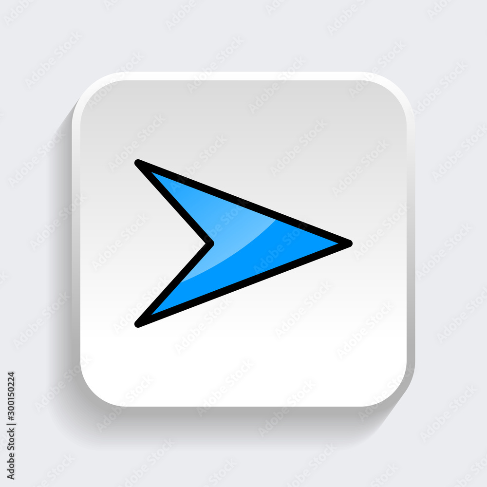 Vector Arrow icon with trendy flat style icon for web site design, logo, app, UI. Blue color isolated on white background Vector Arrow icon with trendy flat style icon for web site design, logo, app, UI. Blue color isolated on white background