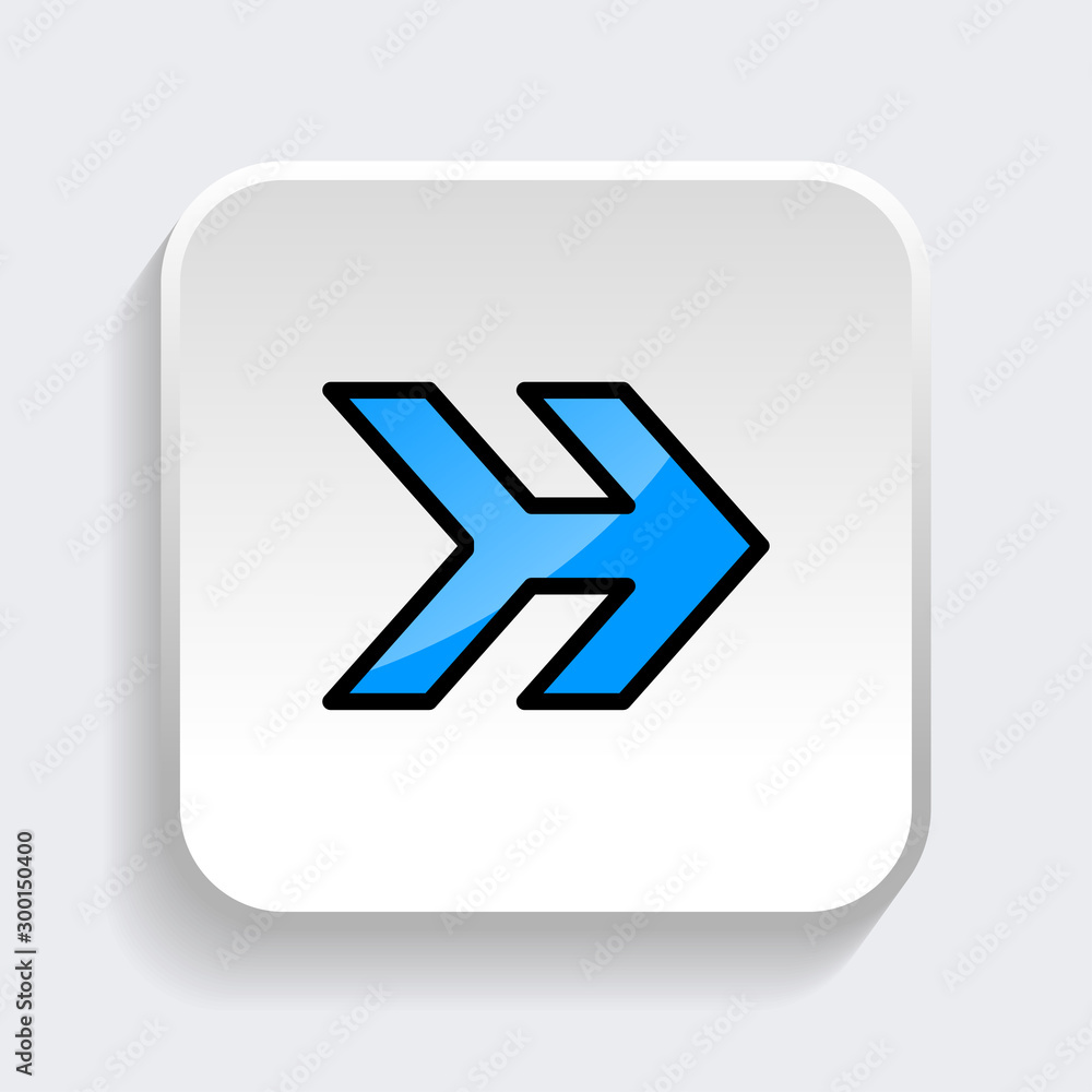 Vector Arrow icon with trendy flat style icon for web site design, logo, app, UI. Blue color isolated on white background Vector Arrow icon with trendy flat style icon for web site design, logo, app, UI. Blue color isolated on white background