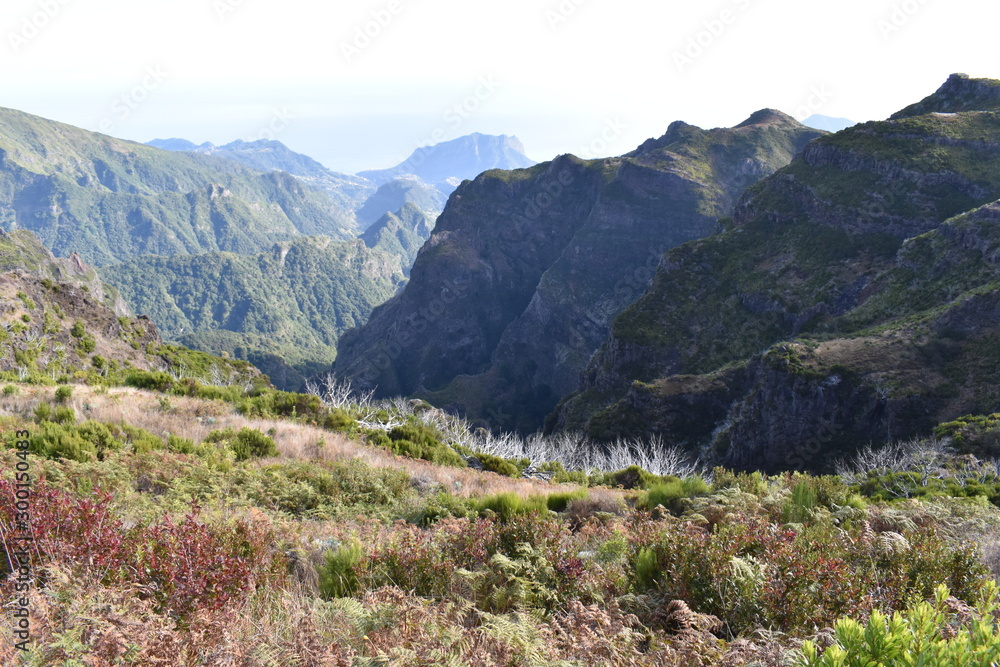 Hiking trail from Pico Arieiro to Pico Ruivo in Madeira, Portugal Hiking trail from Pico Arieiro to Pico Ruivo in Madeira, Portugal