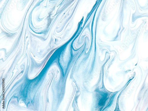 Blue waves, creative abstract hand painted background, marble texture, abstract ocean
