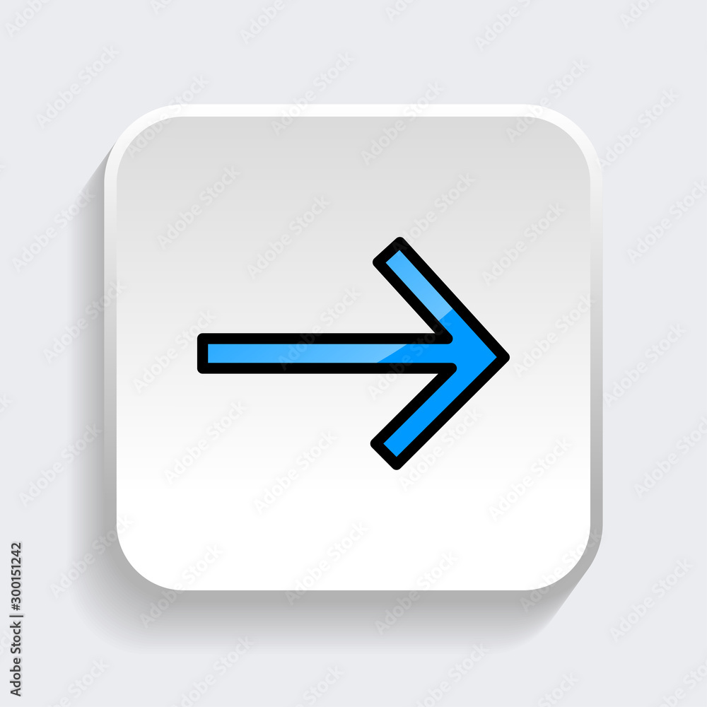 Vector Arrow icon with trendy flat style icon for web site design, logo, app, UI. Blue color isolated on white background Vector Arrow icon with trendy flat style icon for web site design, logo, app, UI. Blue color isolated on white background