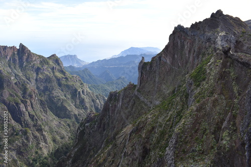 Hiking trail from Pico Arieiro to Pico Ruivo in Madeira, Portugal