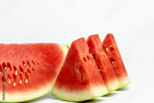 fresh seedless GMO watermelon on white space background