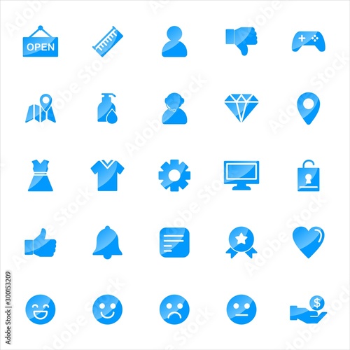 Set of ecommerce Icons with trendy flat style icon for web site design, logo, app, UI. Collection of online shopping icon. Vector illustration