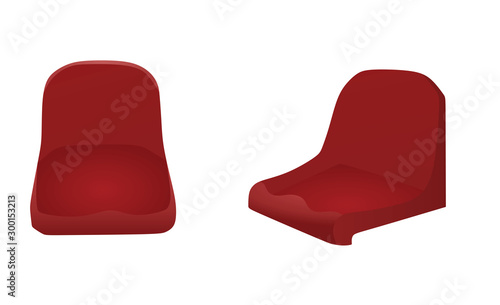 Red stadium seat. vector illustration