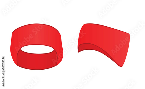 Red  sport head band. vector illustration