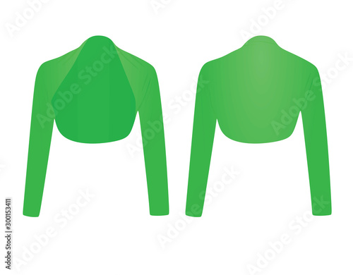 Woman green bolero. vector illustration