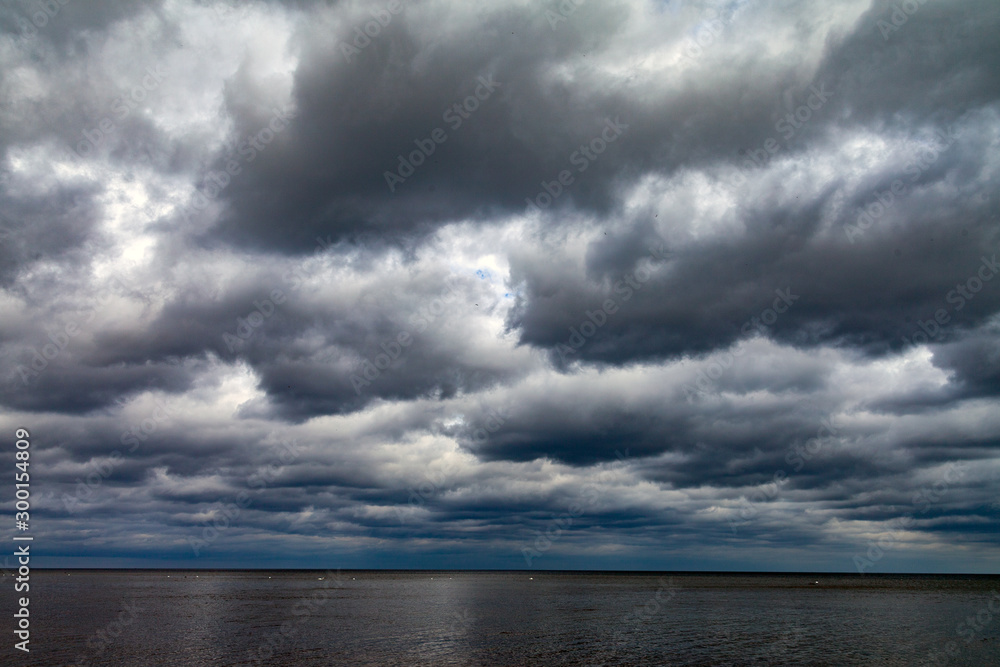 Cloudy day by gulf of Riga, Baltic sea.