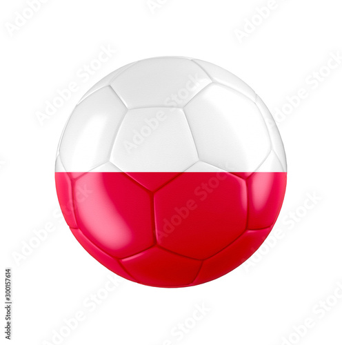 Soccer football ball with flag of Poland