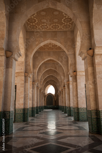 interior of the mosque in casablanca morocco