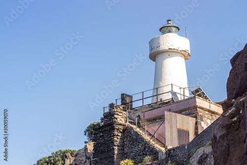 Tableau sur toile lighthouse on the hill sicily old rusty island