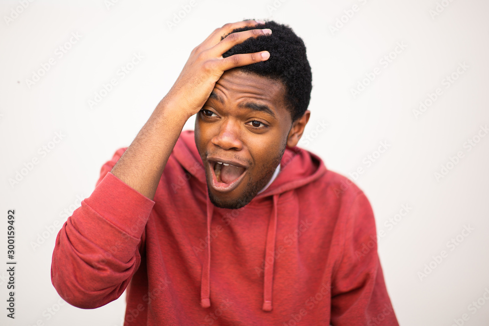 african american man with shock expression african american man with shock expression