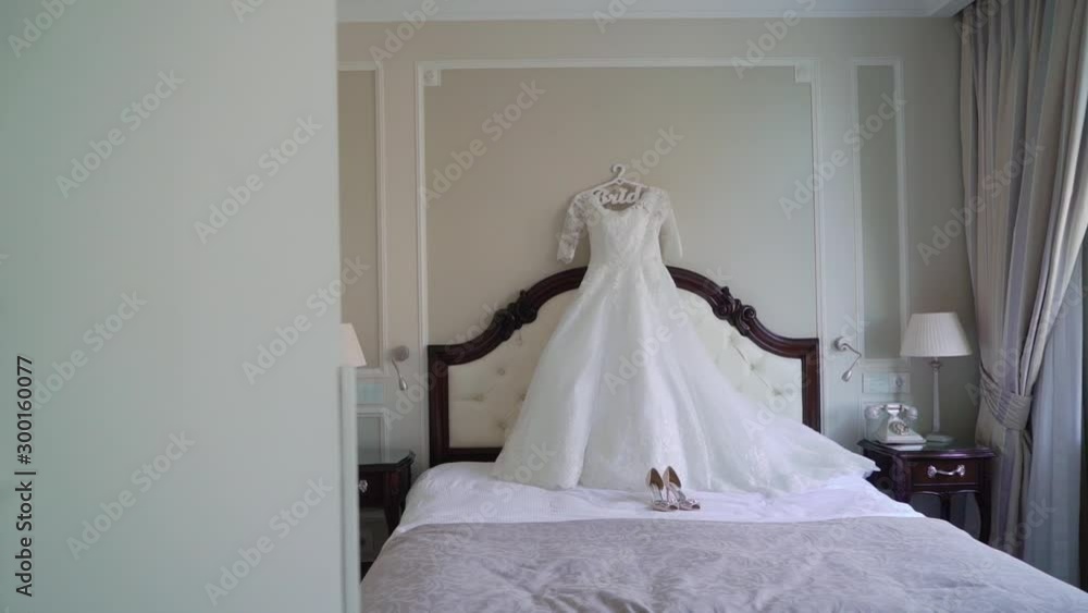 Luxury wedding dress for bride. Bridal white gown Luxury wedding dress for bride. Bridal white gown