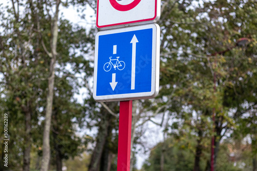 Plakat panneau de bande cyclable