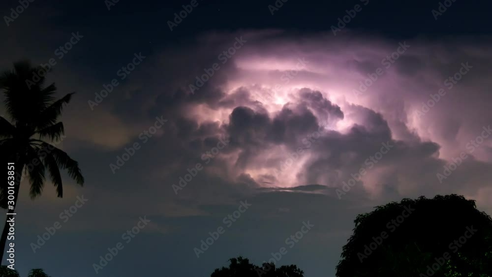 Time lapse of Thunder storms in raining time Time lapse of Thunder storms in raining time