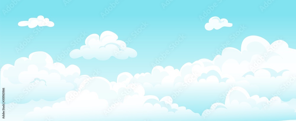 Blue Sky White Clouds Heavenly Cloud Background Poster