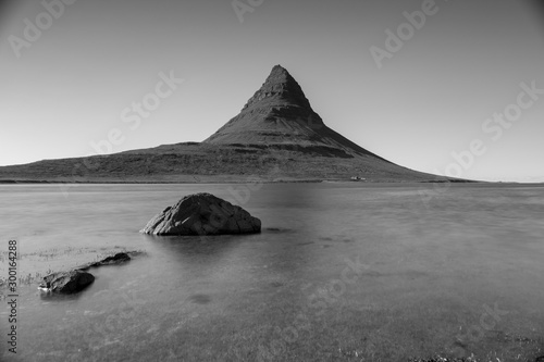 West-Iceland. Alone on a long corridor. the mountain in Iceland is a natural memorial that symbolizes uniqueness.