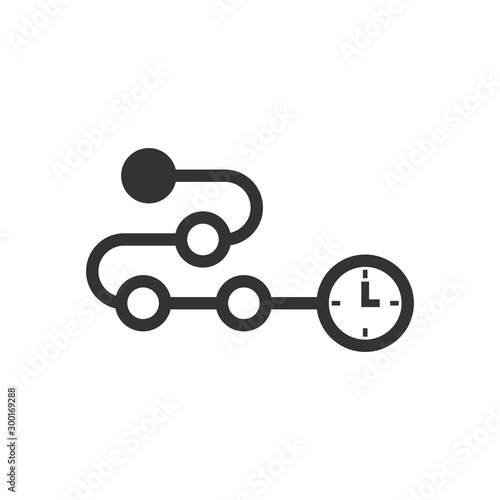 Timeline icon in flat style. Progress vector illustration on white isolated background. Diagram business concept.