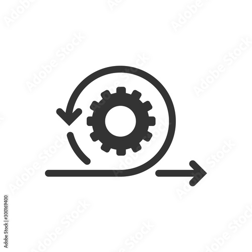 Agile icon in flat style. Flexible vector illustration on white isolated background. Arrow cycle business concept.