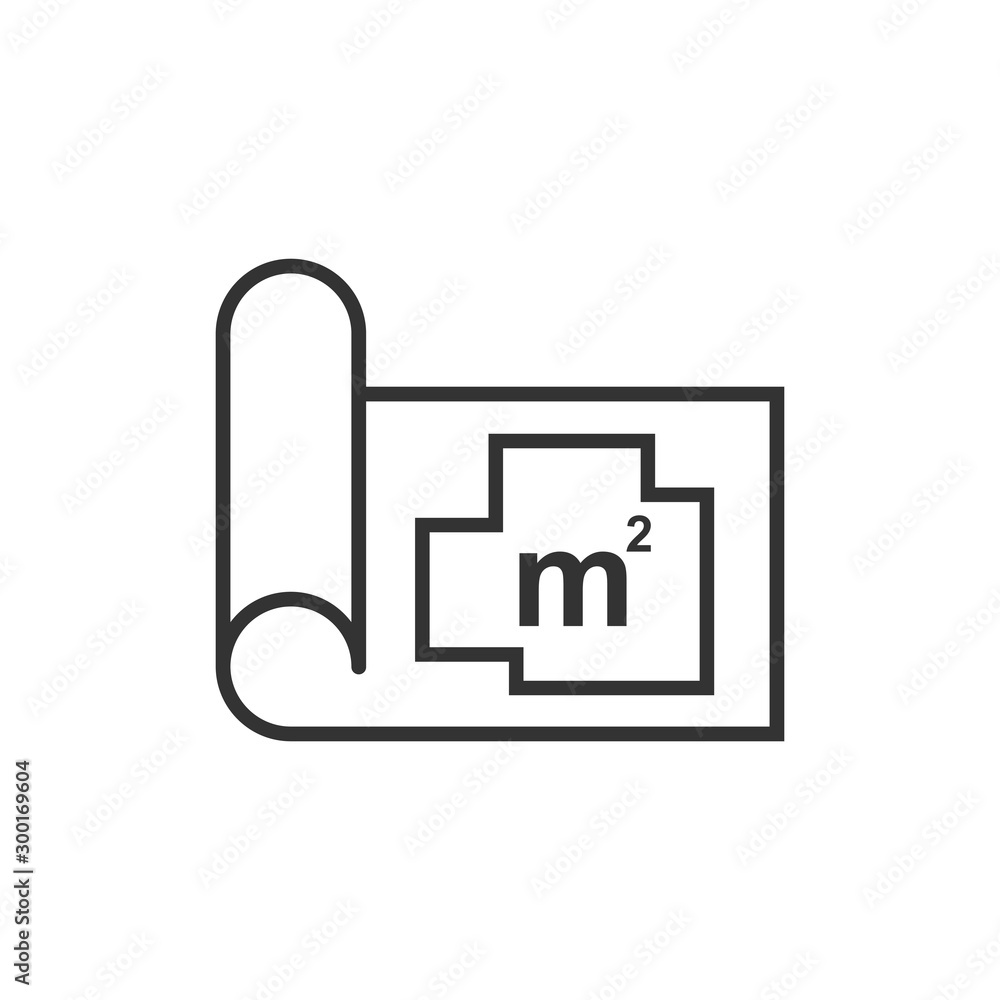 Room plan icon in flat style. Blueprint vector illustration on white isolated background. House project business concept. Room plan icon in flat style. Blueprint vector illustration on white isolated background. House project business concept.