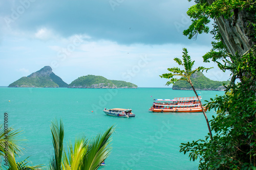The boats on the Thai blue sea