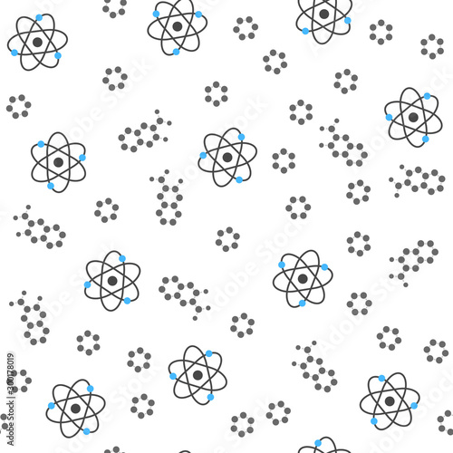 Science seamless pattern. Retro style vector scientific background, cute vintage chemistry, physics or biology template for wrapping paper, web design, patchwork, sewing or sheet fabric