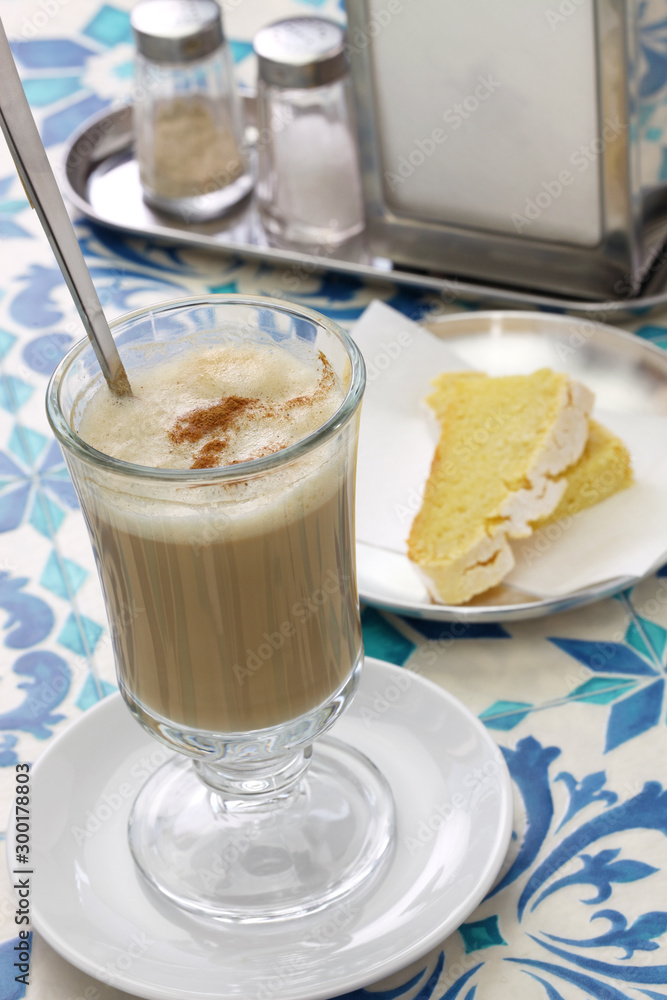 galao, portuguese milk coffee drink galao, portuguese milk coffee drink