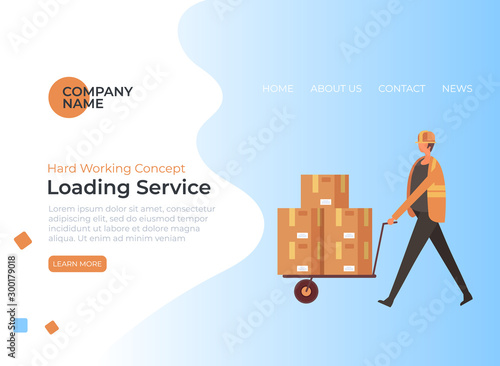 Loading shipment service concept. Vector flat graphic design cartoon illustration