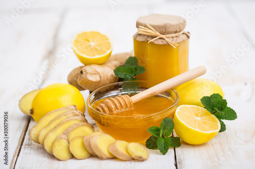 Fresh honey, ginger and lemon