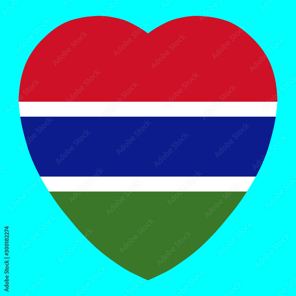 Fototapeta premium Gambia Flag In Heart Shape Vector